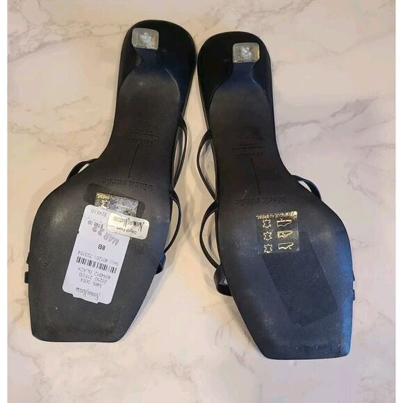 BLACK SUEDE STUDIO Felicity Women's Black Leather Heels, 2½" Y2K Strappy | 8B - Picture 12 of 15